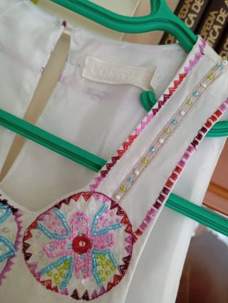 Vestido Cortefiel Lino Blanco