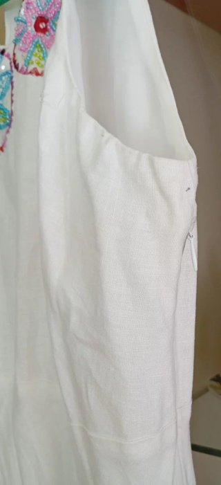 Vestido Cortefiel Lino Blanco