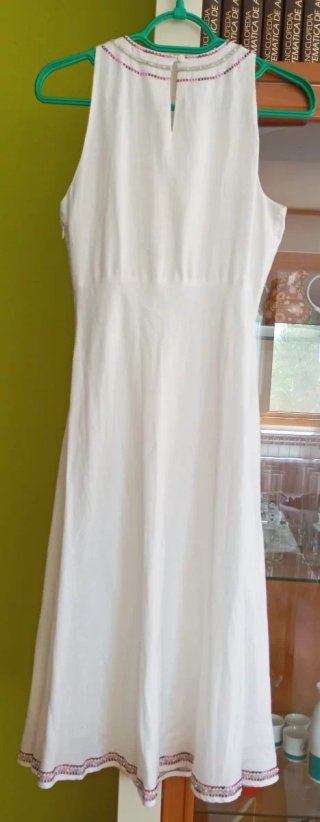 Vestido Cortefiel Lino Blanco