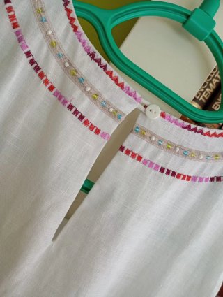 Vestido Cortefiel Lino Blanco