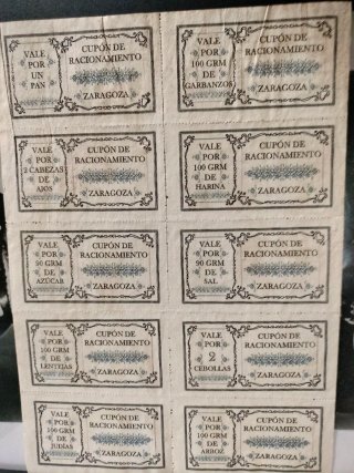 Cartillas Raciones Españolas 1942