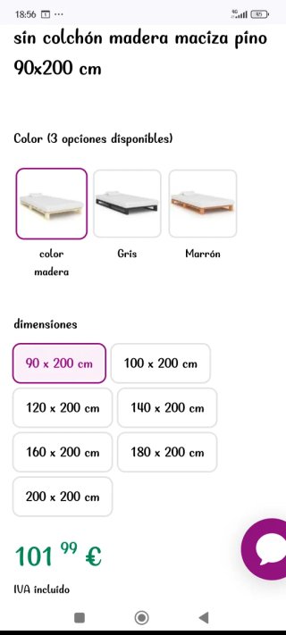 Estructura cama palets madera 90x200