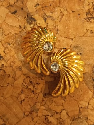 Lote 5 pares pendientes dorados vintage / años 80