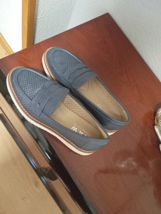 Zapatos planos mujer azul/gris