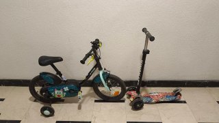 Lote bici infantil y patinete