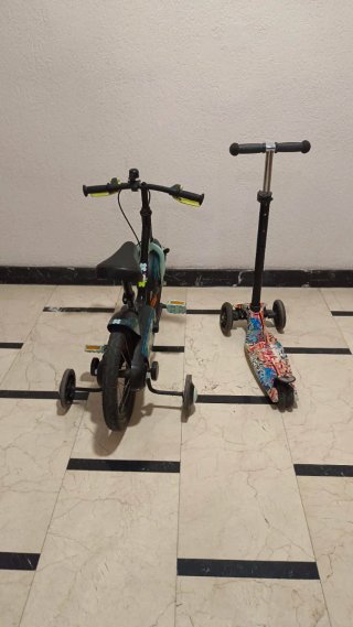 Lote bici infantil y patinete