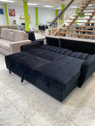 Sofá chaise longue click clack negro NUEVO