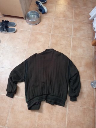 Bomber Leo Chavalier marrón y verde con cuero