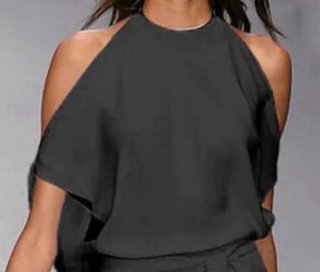 Vestido negro manga murciélago hombro descubierto