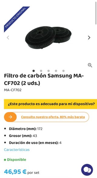 Filtro Carbón Samsung (2 uds.)