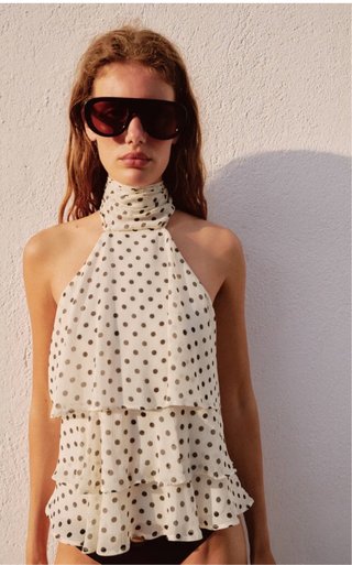 Top lunares Zara halter volantes