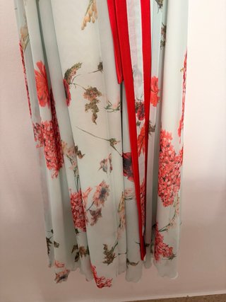 Vestido Antica Sartoria floral verde y rosa