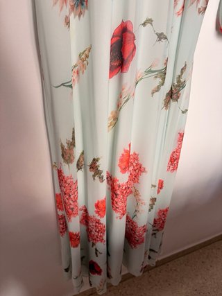 Vestido Antica Sartoria floral verde y rosa