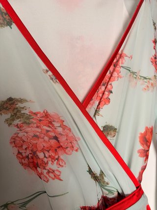 Vestido Antica Sartoria floral verde y rosa