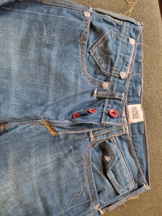 06' Levi's Selvage Regular W29 L32 Green Soil