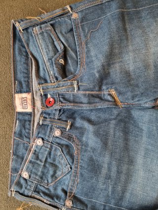 06' Levi's Selvage Regular W29 L32 Green Soil