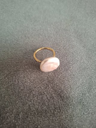 Anillo Tous Oro y Perla Blanca