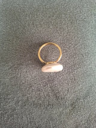 Anillo Tous Oro y Perla Blanca