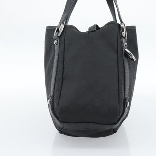 GUCCI GG Canvas Abbey Tote Bag Black Silver