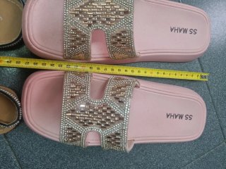 Sandalias Rosas y Plateadas con Brillantes