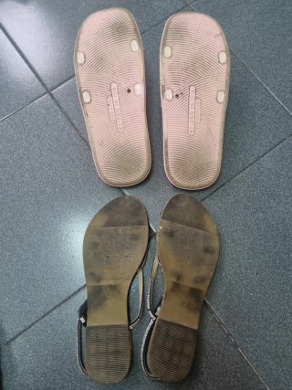 Sandalias Rosas y Plateadas con Brillantes
