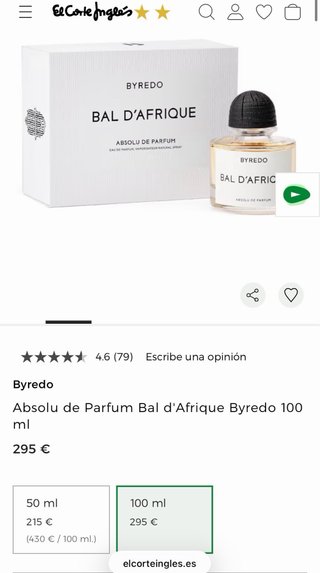 Byredo Bal d'Afrique Absolu de Parfum 100ml
