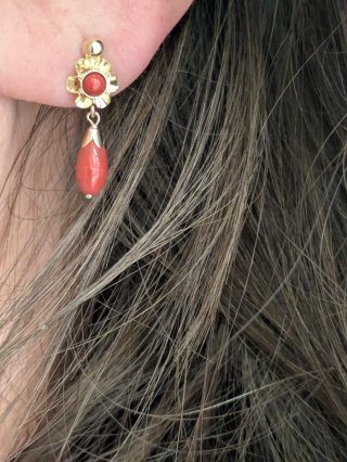 Pendientes Oro 18k Flor