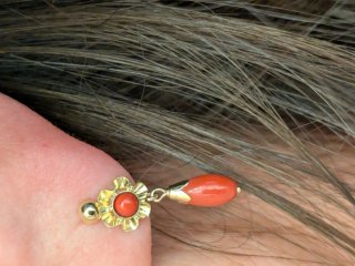 Pendientes Oro 18k Flor