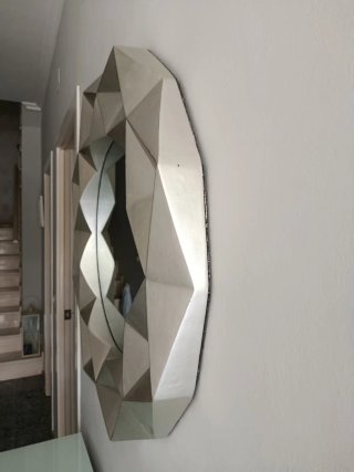 Conjunto recibidor y espejo plata