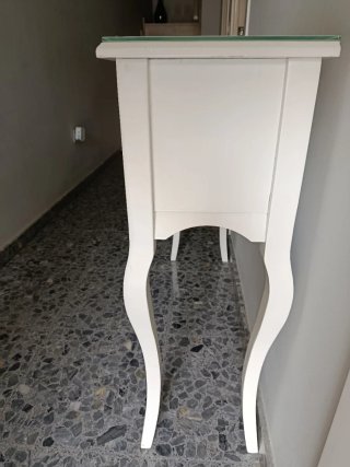 Conjunto recibidor y espejo plata