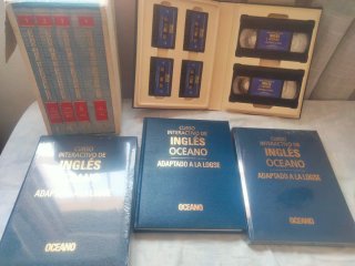 Curso Inglés Océano 4 Libros + VHS + Cassettes