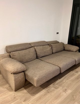 Sofá 3 plazas XXL de tela gris