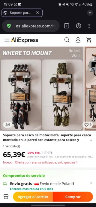 Mueble casco y ropa moto