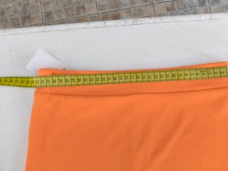 Falda midi canalé naranja talla única