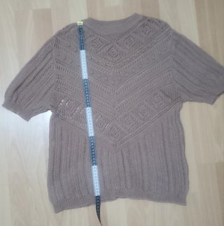 Jersey camel calado crochet talla S
