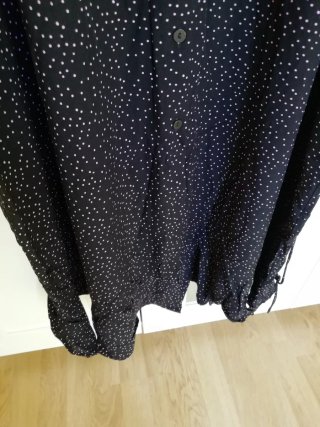 Vestido lunares negro y rosa Mango Talla XL