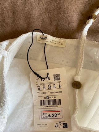 Vestido blanco Pull&Bear talla S