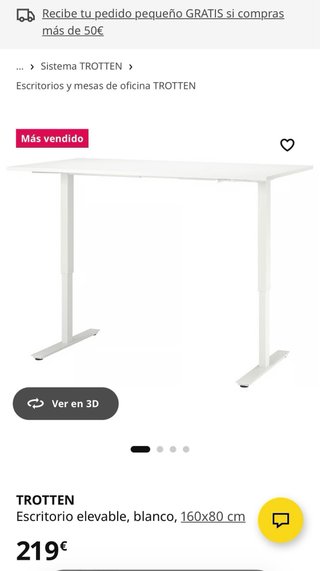 Escritorio Elevable IKEA TROTTEN 160x80