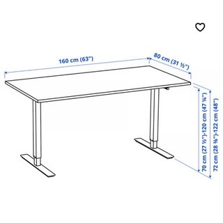 Escritorio Elevable IKEA TROTTEN 160x80