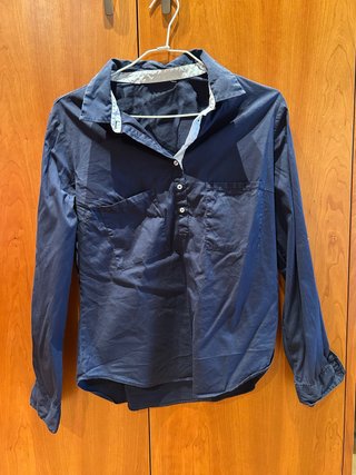 Camisa azul marino manga 3/4 Talla M