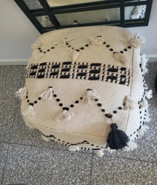 Puf de Algodón con Flecos