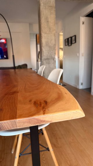 Mesa Comedor Industrial Madera y Metal 200x97