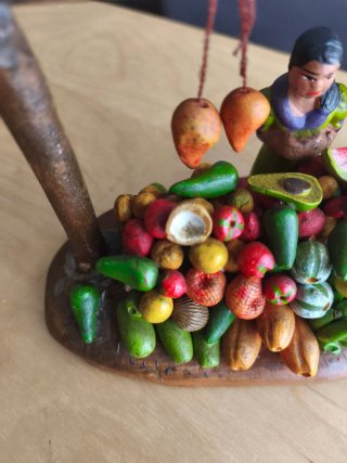 Miniatura puesto de frutas cerámica colombiana