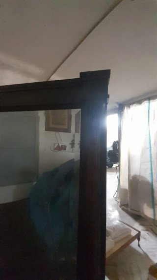 Mesa de entrada madera y cristal cerezo