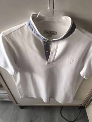 Polo Massimo Dutti Blanco Talla M.