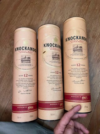 Scatole vuote Macallan e Glenfiddich