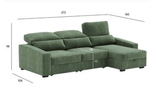Sofá cama verde tela