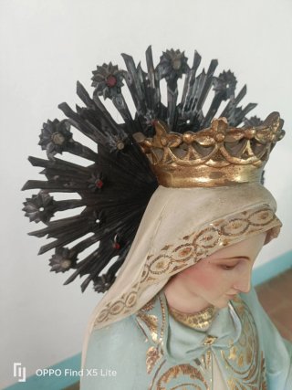 Imagen antigua Virgen Milagrosa, 87cm.