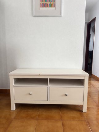 Mueble TV blanco 2 cajones