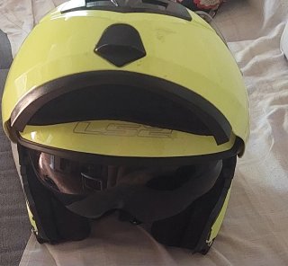 Casco modular LS2 amarillo de alta visibilidad